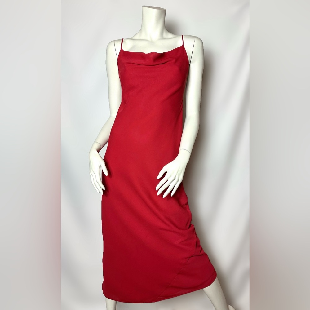 TRIO New York Elegant Red Spaghetti Strap Dress